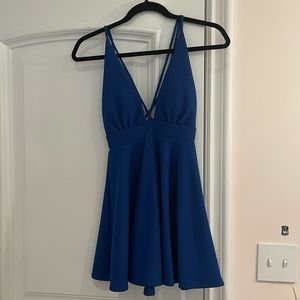 Windsor Blue Mini Dress with strappy back detail